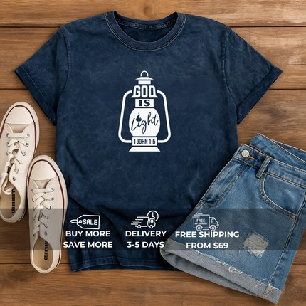 God Is Light Christian T-Shirt