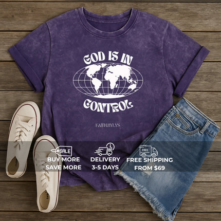 God Is in Control Globe Tee