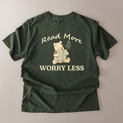 Comfort Colors Read More Worry Less Aesthetic T-shirt