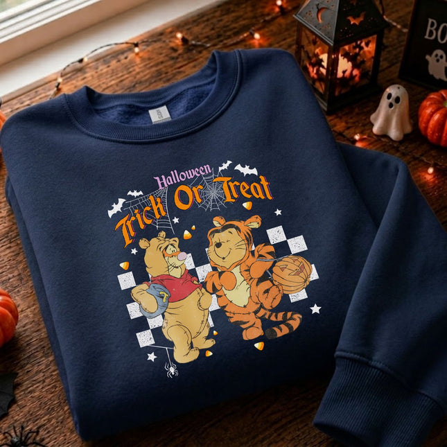 Halloween Tigger And Pooh Trick Or Treat Sweatshirt