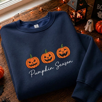 Halloween Pumpkin Season Embroidered Sweatshirt