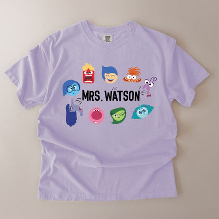 Personalized Emotion Character Teacher T-Shirt