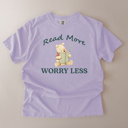 Comfort Colors Read More Worry Less Aesthetic T-shirt