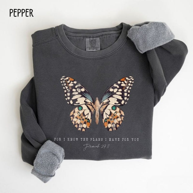 Comfort Colors Butterfly Jeremiah 29:11 Christian Sweatshirt