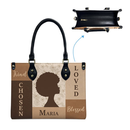 Personalized Chosen Loved Blessed Leather Handbag