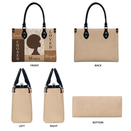 Personalized Chosen Loved Blessed Leather Handbag