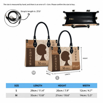 Personalized Chosen Loved Blessed Leather Handbag