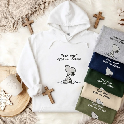 Keep Your Eyes on Jesus Embroidered Hoodie