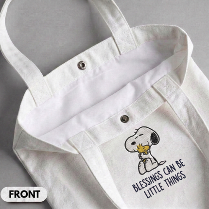 Blessings Can Be Little Things Embroidered Tote Bag