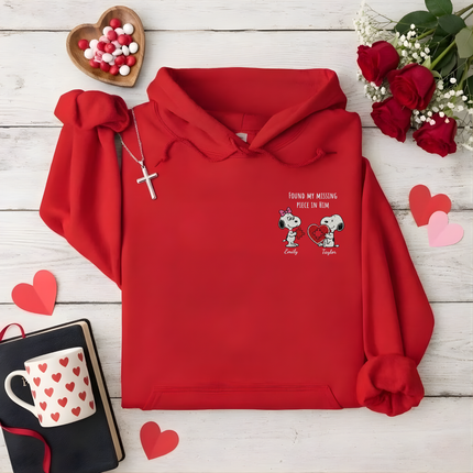 Found Missing Piece In Him Embroidered Hoodie