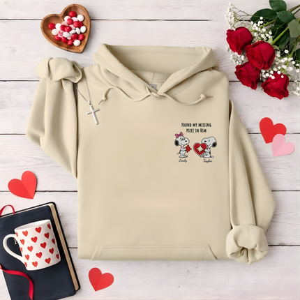 Found Missing Piece In Him Embroidered Hoodie