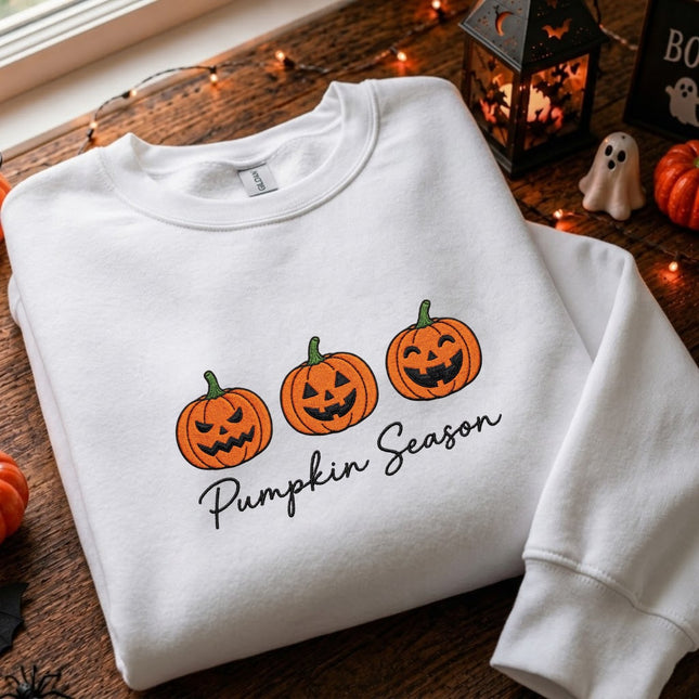 Halloween Pumpkin Season Embroidered Sweatshirt