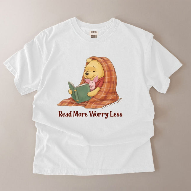 Comfort Colors Read More Worry Less Cozy Bookworm T-Shirt