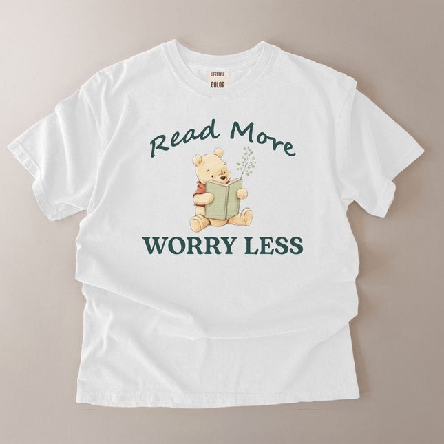 Comfort Colors Read More Worry Less Aesthetic T-shirt