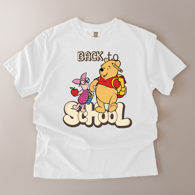 Comfort Colors Back To School Pooh and Piglet T-Shirt