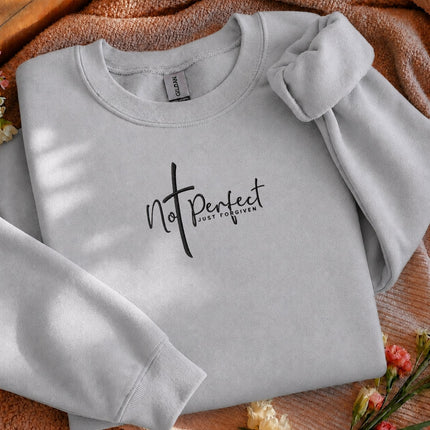 Not Perfect Just Forgiven Embroidered Sweatshirt