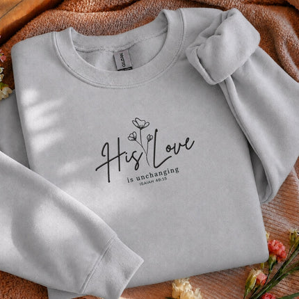 His Love is Unchanged Floral Embroidered Sweatshirt