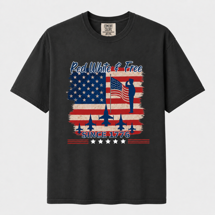Comfort Colors Red White & Free Since 1776 T-Shirt
