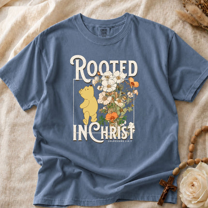Comfort Colors Rooted In Christ Floral T-shirt