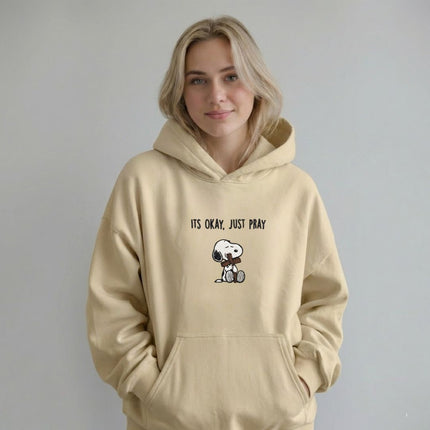 It's Okay, Just Pray Embroidered Hoodie