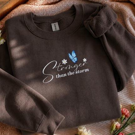 Stronger Than The Storm Embroidered Sweatshirt