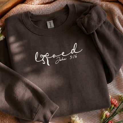 Loved John 3:16 Embroidered Sweatshirt