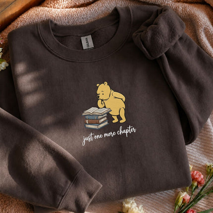 Just One More Chapter Winnie the Pooh Embroidered Sweatshirt
