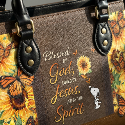 Blessed By God Leather Handbag
