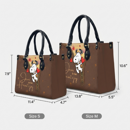 Jesus Is The Heart's Joy Leather Handbag