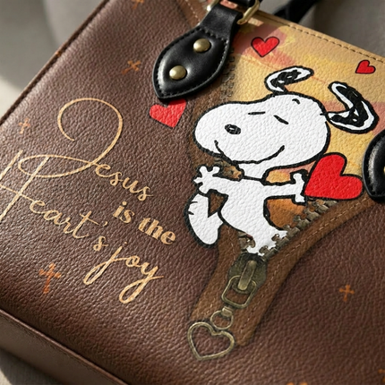 Jesus Is The Heart's Joy Leather Handbag