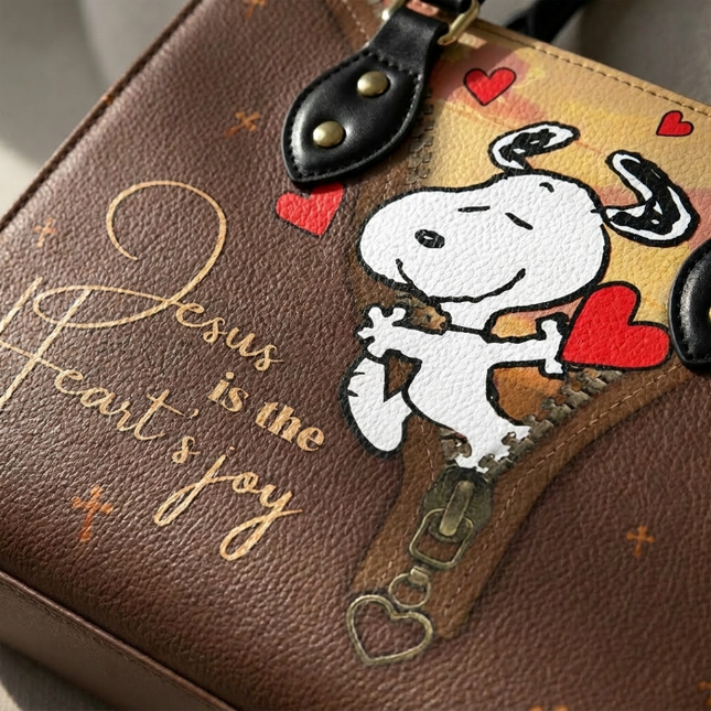 Jesus Is The Heart's Joy Leather Handbag
