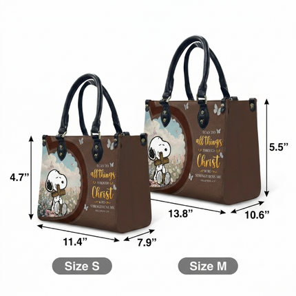 Can Do All Things Through Christ Leather Handbag