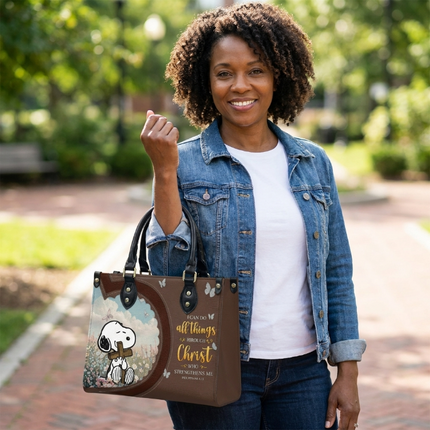 Can Do All Things Through Christ Leather Handbag