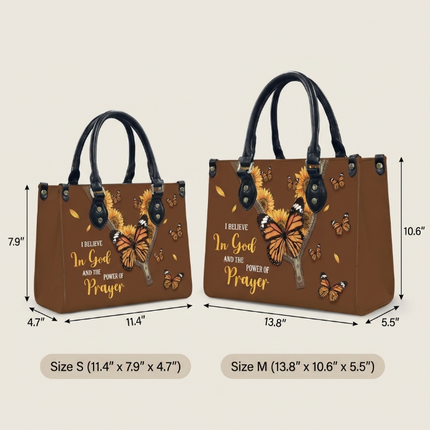 Believe In God Leather Handbag