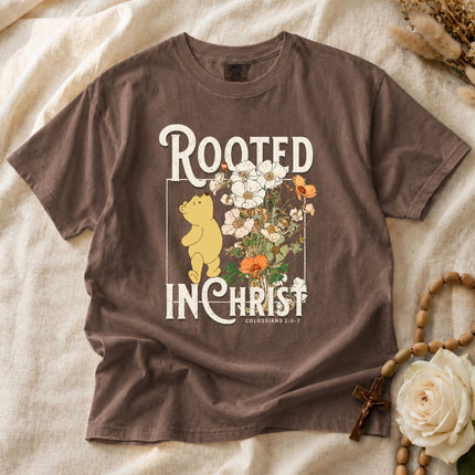 Comfort Colors Rooted In Christ Floral T-shirt