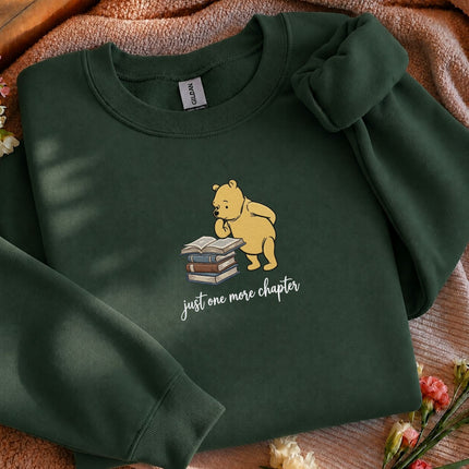 Just One More Chapter Winnie the Pooh Embroidered Sweatshirt