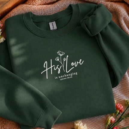 His Love is Unchanged Floral Embroidered Sweatshirt