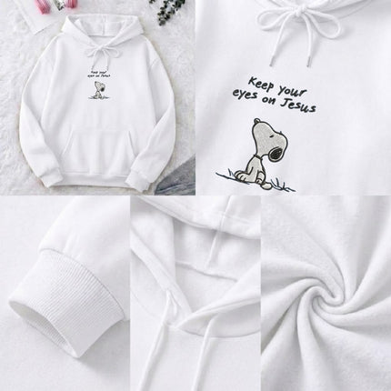 Keep Your Eyes on Jesus Embroidered Hoodie