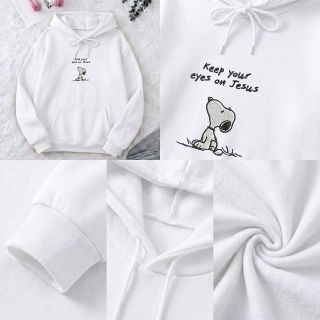 Keep Your Eyes on Jesus Embroidered Hoodie