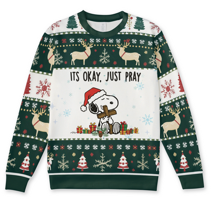 It's Okay Just Pray Christmas 3D Sweater
