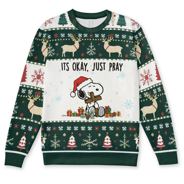 It's Okay Just Pray Christmas 3D Sweater