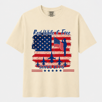 Comfort Colors Red White & Free Since 1776 T-Shirt