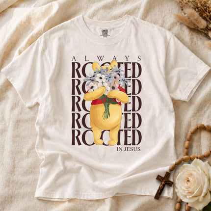 Comfort Colors Rooted For Jesus Pooh T-Shirt