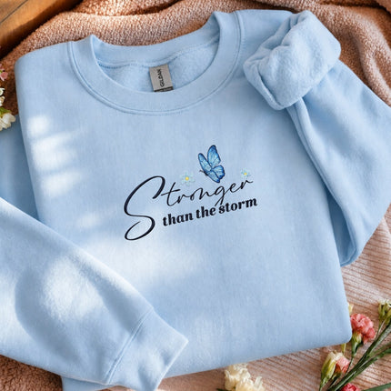 Stronger Than The Storm Embroidered Sweatshirt
