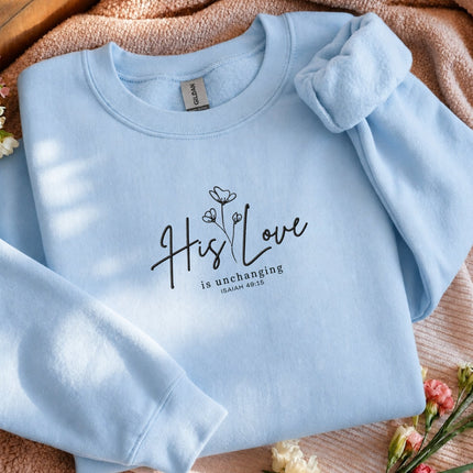 His Love is Unchanged Floral Embroidered Sweatshirt