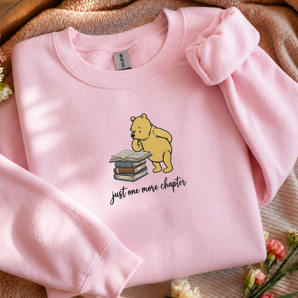 Just One More Chapter Winnie the Pooh Embroidered Sweatshirt