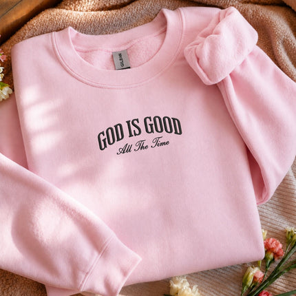 God Is Good All The Time Embroidered Sweatshirt