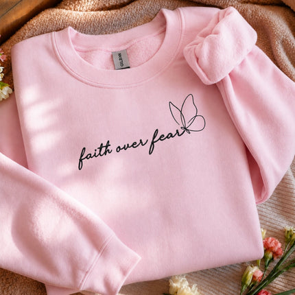 Faith Over Fear Embroidred Sweatshirt
