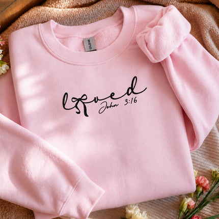 Loved John 3:16 Embroidered Sweatshirt