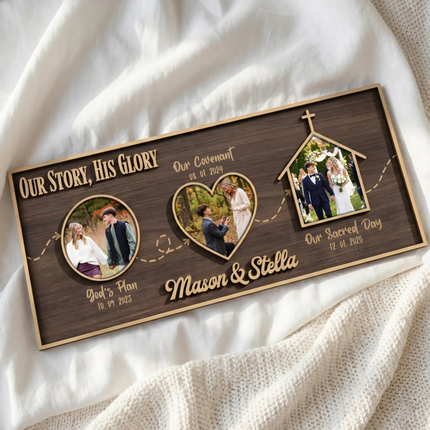 Circle Heart Church - Brown - Customizable Image Board